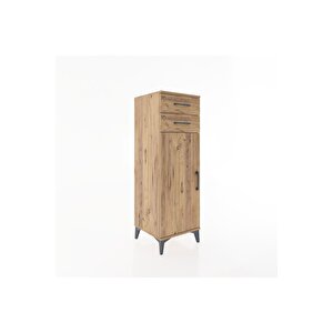 Hyperion Dolap 2 Raflı 2 Çekmeceli Tek Kapaklı 44x44x134 Çam-çam