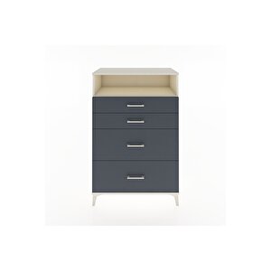 Hyperion Dolap Tek Raflı 4 Çekmeceli 88x44x134 Aytaşı-antrasit