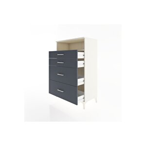 Hyperion Dolap Tek Raflı 4 Çekmeceli 88x44x134 Aytaşı-antrasit