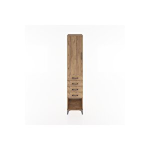 Hyperion Dolap 3 Raflı 4 Çekmeceli Tek Kapaklı 44x44x221 Çam-çam