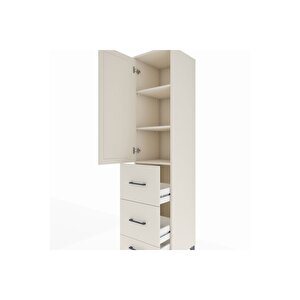 Hyperion Dolap 3 Raflı 3 Çekmeceli Tek Kapaklı 44x44x195 Aytaşı-aytaşı