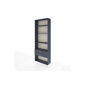 Arges Dolap 4 Raflı 2 Çekmeceli 88x30x243 Antrasit-antrasit