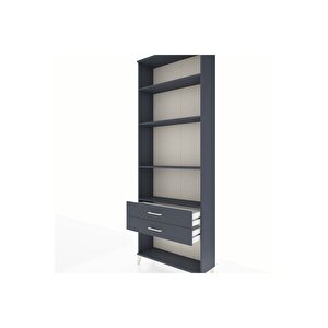 Arges Dolap 4 Raflı 2 Çekmeceli 88x30x243 Antrasit-antrasit