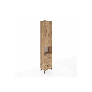 Arges Dolap 3 Raflı 2 Çekmeceli Tek Askılı 44x30x221 Çam-çam