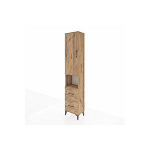 Arges Dolap 3 Raflı 2 Çekmeceli Tek Askılı 44x30x221 Çam-çam