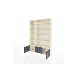 Arges Dolap 10 Raflı 3 Kapaklı 132x30x195 Aytaşı-antrasit/aytaşı