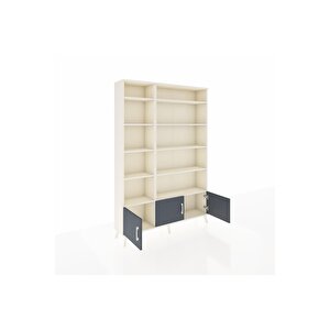 Arges Dolap 10 Raflı 3 Kapaklı 132x30x195 Aytaşı-antrasit/aytaşı