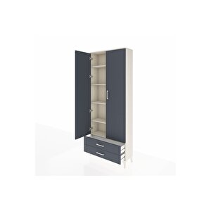 Arges Dolap 5 Raflı 2 Çekmeceli 2 Kapaklı 88x30x221 Aytaşı-antrasit