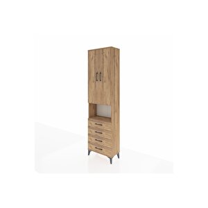 Arges Dolap 3 Raflı 4 Çekmeceli Tek Askılı 60x30x221 Çam-çam