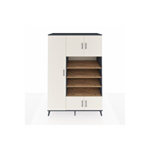 Kronos Dolap 10 Raflı 5 Kapaklı 132x59x195 Antrasit-aytaşı/çam