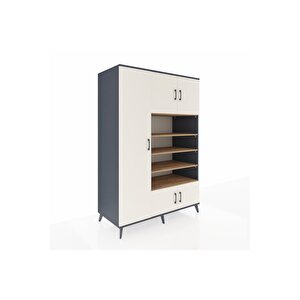 Kronos Dolap 10 Raflı 5 Kapaklı 132x59x195 Antrasit-aytaşı/çam