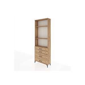 Arges Dolap 3 Raflı 4 Çekmeceli 88x30x243 Çam-çam