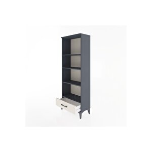 Arges Dolap 4 Raflı Tek Çekmeceli 60x30x163 Antrasit-aytaşı