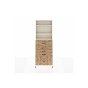 Arges Dolap 4 Raflı 4 Çekmeceli 2 Kapaklı 88x30x243 Aytaşı-çam