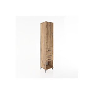 Hyperion Dolap 3 Raflı 3 Çekmeceli Tek Kapaklı 44x44x221 Çam-çam