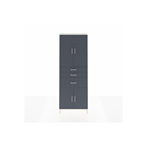 Arges Dolap 4 Raflı 3 Çekmeceli 4 Kapaklı 88x30x243 Aytaşı-antrasit