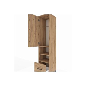 Hyperion Dolap 3 Raflı Tek Çekmeceli Tek Askılı 44x44x195 Çam-çam