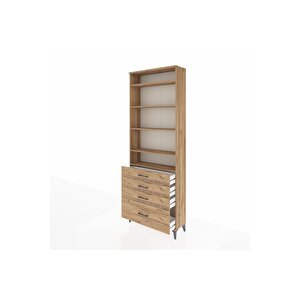 Arges Dolap 5 Raflı 4 Çekmeceli 88x30x243 Çam-çam