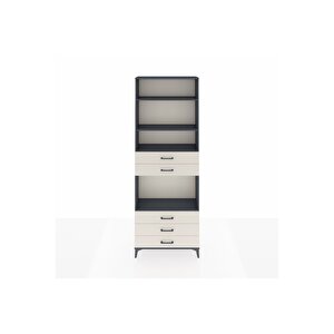 Arges Dolap 4 Raflı 5 Çekmeceli 88x30x243 Antrasit-aytaşı