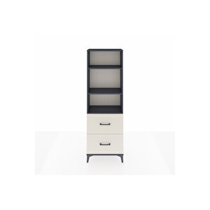 Arges Dolap 3 Raflı 2 Çekmeceli 60x30x182 Antrasit-aytaşı