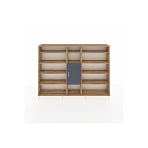 Arges Dolap 12 Raflı Tek Kapaklı  220x30x163 Çam-antrasit/çam