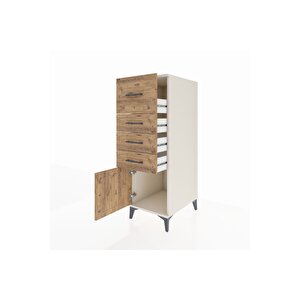 Kronos Dolap 4 Çekmeceli Tek Kapaklı 44x59x134 Aytaşı-çam
