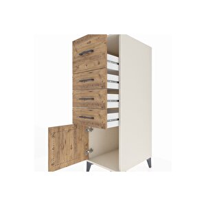 Kronos Dolap 4 Çekmeceli Tek Kapaklı 44x59x134 Aytaşı-çam