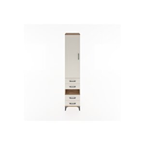 Hyperion Dolap 4 Raflı 4 Çekmeceli Tek Kapaklı 44x44x221 Çam-aytaşı