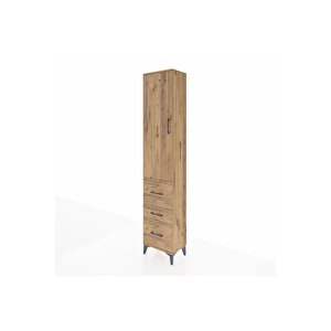 Arges Dolap 3 Raflı 3 Çekmeceli Tek Kapaklı 44x30x221 Çam-çam
