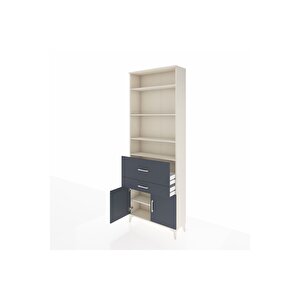 Arges Dolap 5 Raflı 2 Çekmeceli 2 Kapaklı 88x30x243 Aytaşı-antrasit