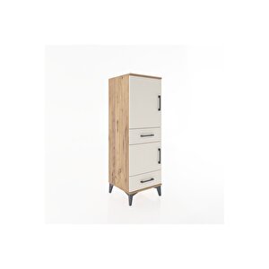 Hyperion Dolap 3 Raflı 2 Çekmeceli 2 Kapaklı 44x44x134 Çam-aytaşı