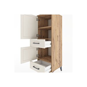 Hyperion Dolap 3 Raflı 2 Çekmeceli 2 Kapaklı 44x44x134 Çam-aytaşı