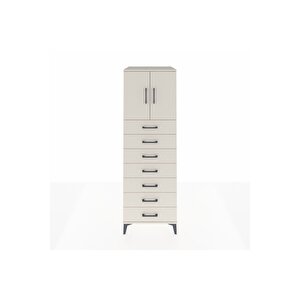 Kronos Dolap Tek Raflı 7 Çekmeceli 2 Kapaklı 60x59x182 Aytaşı-aytaşı