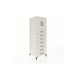 Kronos Dolap Tek Raflı 7 Çekmeceli 2 Kapaklı 60x59x182 Aytaşı-aytaşı