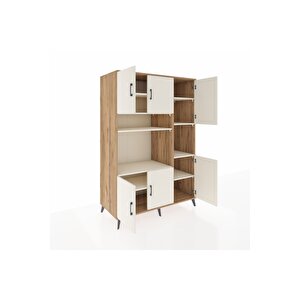 Kronos Dolap 9 Raflı 6 Kapaklı 132x59x195 Çam-aytaşı/aytaşı