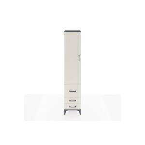 Arges Dolap 4 Raflı 3 Çekmeceli Tek Kapaklı 44x30x221 Antrasit-aytaşı