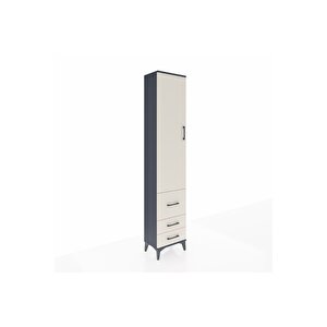 Arges Dolap 4 Raflı 3 Çekmeceli Tek Kapaklı 44x30x221 Antrasit-aytaşı