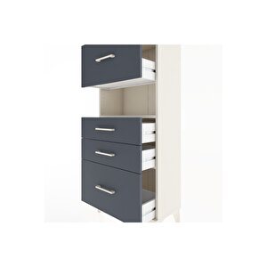 Hyperion Dolap Tek Raflı 4 Çekmeceli 60x44x134 Aytaşı-antrasit