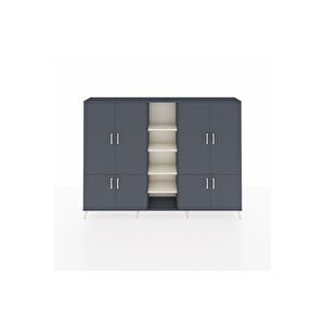 Arges Dolap 14 Raflı 8 Kapaklı 220x30x163 Antrasit-antrasit/aytaşı
