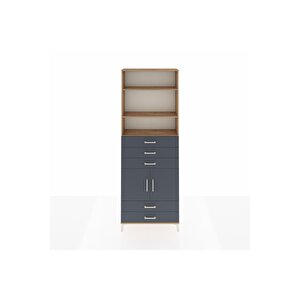 Arges Dolap 4 Raflı 5 Çekmeceli 2 Kapaklı 88x30x243 Çam-antrasit