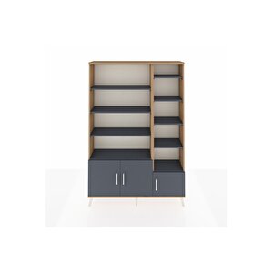 Arges Gardrop 10 Raflı 3 Kapaklı 132x30x195 Çam-antrasit