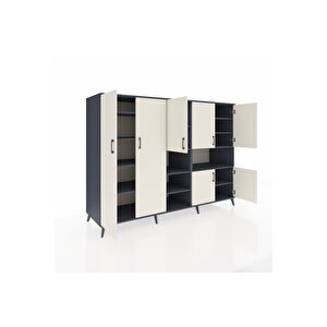 Kronos Dolap 13 Raflı 7 Kapaklı 220x59x163 Antrasit-aytaşı/antrasit