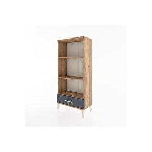 Hyperion Dolap 3 Raflı Tek Çekmeceli 60x44x134 Çam-antrasit