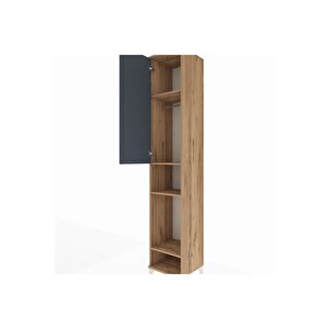 Hyperion Dolap 4 Raflı Tek Kapaklı Tek Askılı 44x44x243 Çam-antrasit