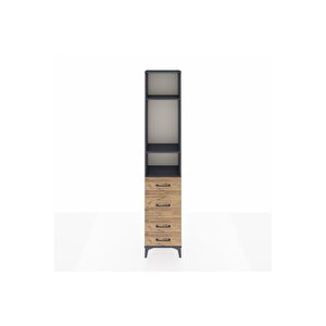 Arges Dolap 3 Raflı 4 Çekmeceli 44x30x221 Antrasit-çam