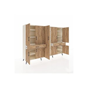 Hyperion Dolap 12 Raflı 2 Çekmeceli 8 Kapaklı 220x44x163 Aytaşı-çam