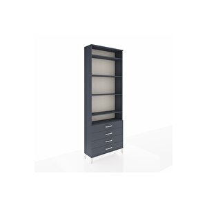 Arges Dolap 5 Raflı 4 Çekmeceli 88x30x243 Antrasit-antrasit