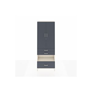 Arges Dolap 4 Raflı 3 Çekmeceli 2 Kapaklı 88x30x243 Aytaşı-antrasit