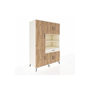 Kronos Dolap 10 Raflı Tek Çekmeceli 6 Kapaklı 132x59x195 Aytaşı-çam/aytaşı