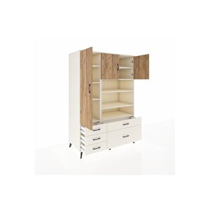 Kronos Dolap 9 Raflı 5 Çekmeceli 3 Kapaklı 132x59x195 Aytaşı-çam/aytaşı